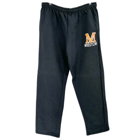 Gildan Sweatpants Mens 2XL Black DryBlend 2XL Elastic Waist Orange M Wrestling - Picture 3 of 8